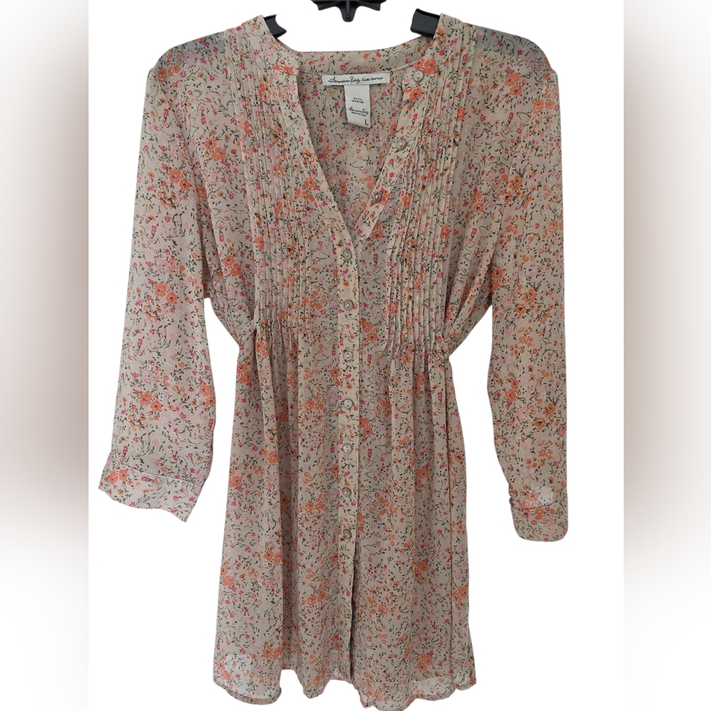 American Rag Womems Floral Top Blouse Size Large